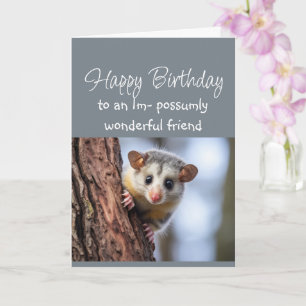 Carte Joyeux Anniversaire Ami Merveilleux Animal Opossum