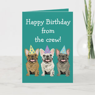 Carte Joyeux anniversaire - Amis Bouledogues Français