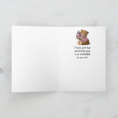 Carte Joyeux Anniversaire Amour Ours Fleurs (Intérieur)