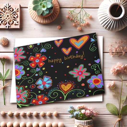 Carte Joyeux Anniversaire amusant et coloré "Inspirivité