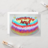 Carte Joyeux Anniversaire Amy ! (Devant/Arrière en situation)