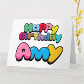 Carte Joyeux anniversaire Amy (Fleur jaune)