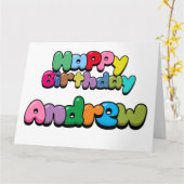 Carte Joyeux anniversaire Andrew (Fleur jaune)