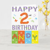 Carte Joyeux anniversaire Andy (Fleur jaune)