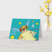 Carte Joyeux Anniversaire Angel (Fleur jaune)