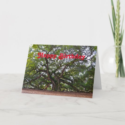Carte Joyeux Anniversaire Angel Oak Caroline du Sud (Devant)