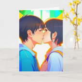 Carte Joyeux anniversaire | Anime Kiss (Fleur jaune)