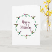 Carte Joyeux anniversaire Anna's Hummingbirds (Fleur jaune)