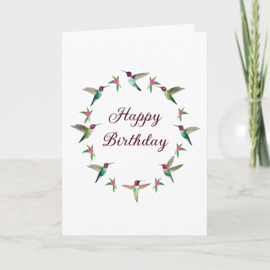 Carte Joyeux anniversaire Anna's Hummingbirds Card (Devant)