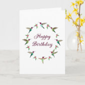 Carte Joyeux anniversaire Anna's Hummingbirds Card (Fleur jaune)