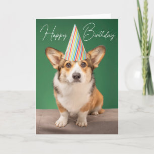 Carte Joyeux Anniversaire Anniversaire Chien Corgi