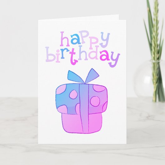 Carte Joyeux anniversaire Anniversaire présent (Devant)