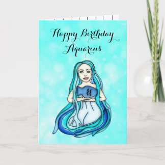 Carte Joyeux anniversaire Aquarius Horoscope Traits