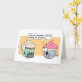 Carte Joyeux Anniversaire - Arrosage de Cupcake (1) (Fleur jaune)