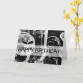 Carte Joyeux anniversaire - Art abstrait II (Fleur jaune)