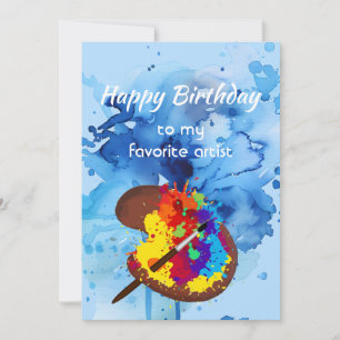 Carte Joyeux Anniversaire Artiste Préféré Peinture Color