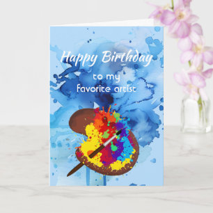 Carte Joyeux Anniversaire Artiste Préféré Peinture Color