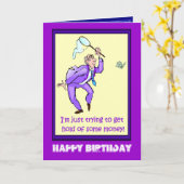 Carte Joyeux anniversaire, attrapeur d'argent (Fleur jaune)