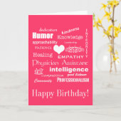 Carte Joyeux Anniversaire/Attributs d'adjoint médical/ro (Fleur jaune)