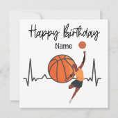 Carte Joyeux anniversaire au basket-ball avec le joueur (Devant)