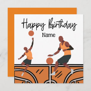 Carte Joyeux anniversaire au basket-ball avec le joueur