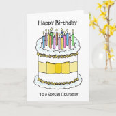 Carte Joyeux anniversaire au conseiller (Fleur jaune)