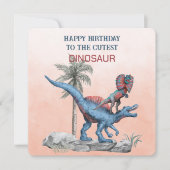 Carte Joyeux Anniversaire Au DINOSAUR Le Plus Cutest (Devant)