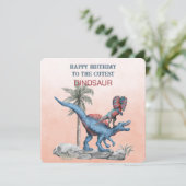 Carte Joyeux Anniversaire Au DINOSAUR Le Plus Cutest (Debout devant)