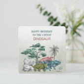 Carte Joyeux Anniversaire Au DINOSAUR Le Plus Cutest (Debout devant)
