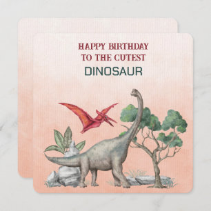 Carte Joyeux Anniversaire Au DINOSAUR Le Plus Cutest