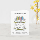 Carte Joyeux anniversaire au docteur (Fleur jaune)