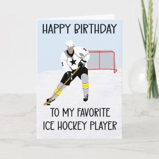 Carte Joyeux Anniversaire au Joueur de Hockey sur Glace
