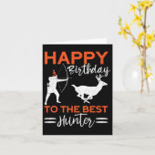 Carte Joyeux Anniversaire Au Meilleur Chasseur Fun Deer  (Fleur jaune)