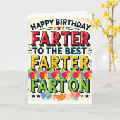 Carte Joyeux Anniversaire au Meilleur Farter (Fleur jaune)