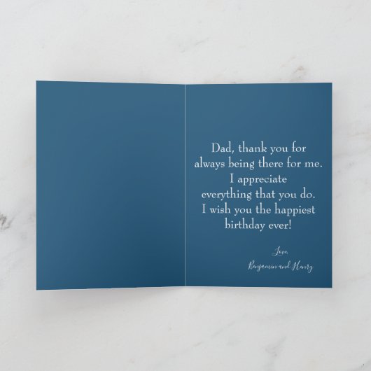 Carte Joyeux anniversaire au meilleur papa jamais photo (Intérieur)