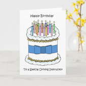 Carte Joyeux Anniversaire au Moniteur d'Auto-École (Fleur jaune)