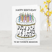 Carte Joyeux anniversaire au musicien favori (Fleur jaune)