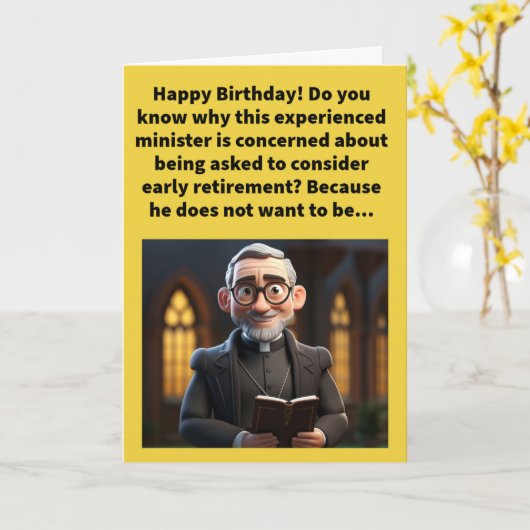 Carte Joyeux Anniversaire au pasteur (Fleur jaune)