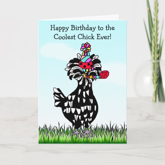 Carte Joyeux anniversaire au plus frais des poussins (Devant)