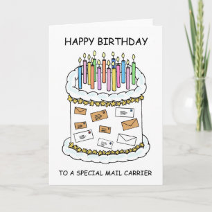 Carte Joyeux anniversaire au transporteur de courrier
