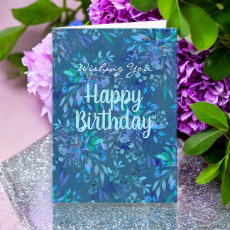 Carte Joyeux anniversaire aujourd'hui et toujours bleu T