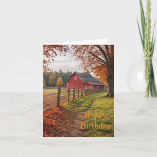 Carte Joyeux Anniversaire Automne (Devant)