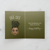 Carte Joyeux anniversaire ! Autonomiser la femme noire V (Intérieur)