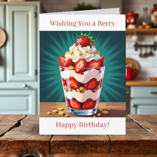 Carte Joyeux Anniversaire aux Fruits Rouges !