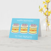 Carte Joyeux anniversaire aux Triplets (Fleur jaune)