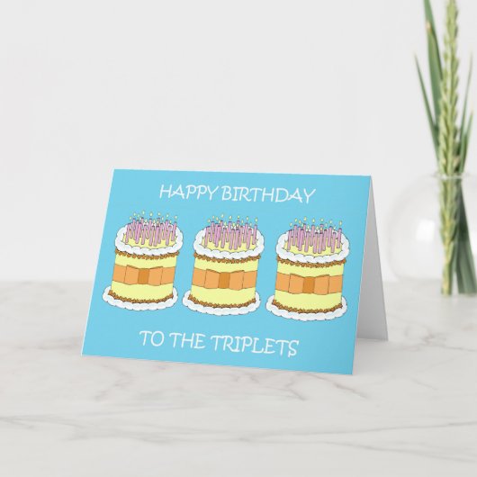 Carte Joyeux anniversaire aux Triplets (Devant)