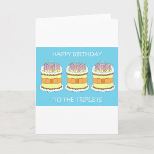 Carte Joyeux anniversaire aux Triplets