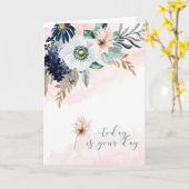Carte Joyeux anniversaire avec aquarelle Floral (Fleur jaune)