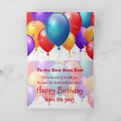 Carte Joyeux anniversaire avec Ballons BOSS A04 (Intérieur)