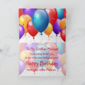Carte Joyeux anniversaire avec Ballons BROTHER (Intérieur)